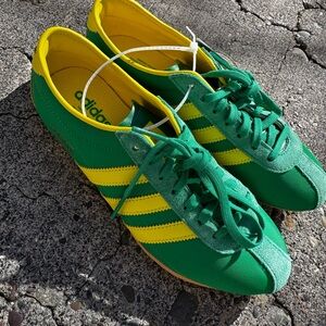 Adidas Women's Green and Yellow Tokyo Sneakers